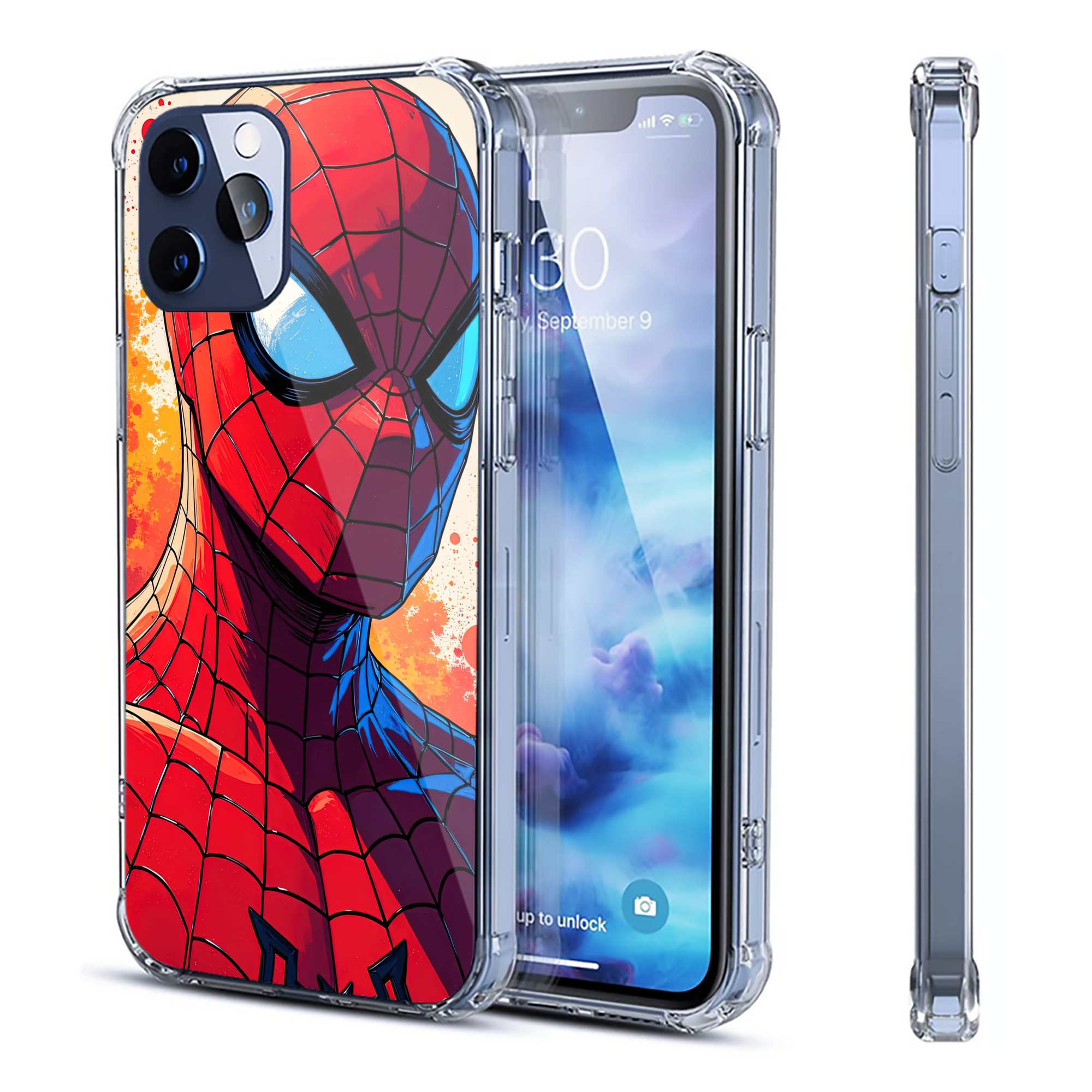 （画像用） Spider Man スパイダーマン 【iPhone 12シリーズ対応】透明スマホケース（クリアソフトケース）